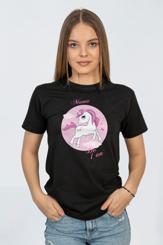 Tricou Mama de 1 an cu unicorn – cadou aniversar
