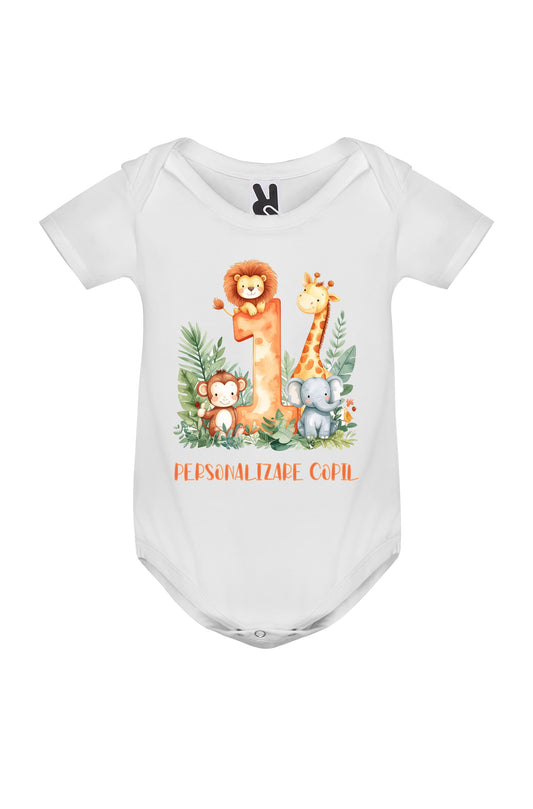 Set tricouri familie personalizate 1 an Safari – aniversare si taiere mot