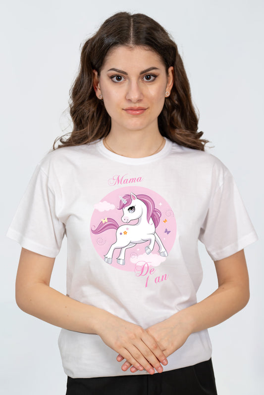 Tricou Mama de 1 an cu unicorn – cadou aniversar