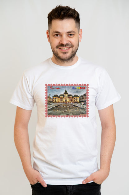 Tricou print DTF personalizat – Suvenir Romania Craiova