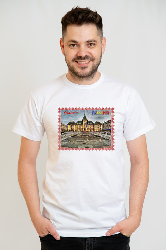 Tricou print DTF personalizat – Suvenir Romania Craiova