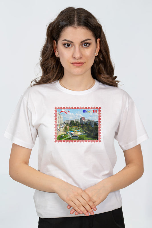 Tricou souvenir Pitesti Romania – cadou personalizat din bumbac